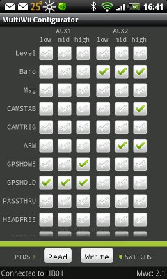 Android MultiWii Configuration
